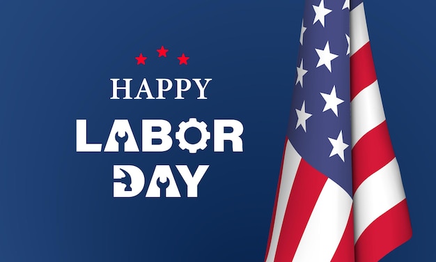 Felice Labor Day Design di sfondo Biglietto di auguri Banner Poster Illustrazione vettoriale