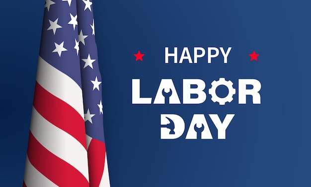 Felice Labor Day Design di sfondo Biglietto di auguri Banner Poster Illustrazione vettoriale