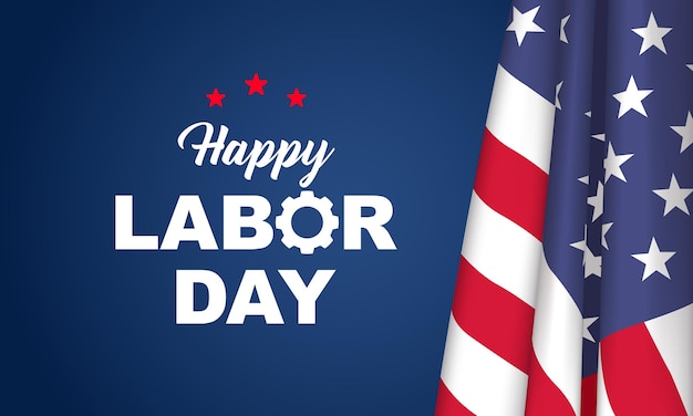 Felice Labor Day Design di sfondo Biglietto di auguri Banner Poster Illustrazione vettoriale