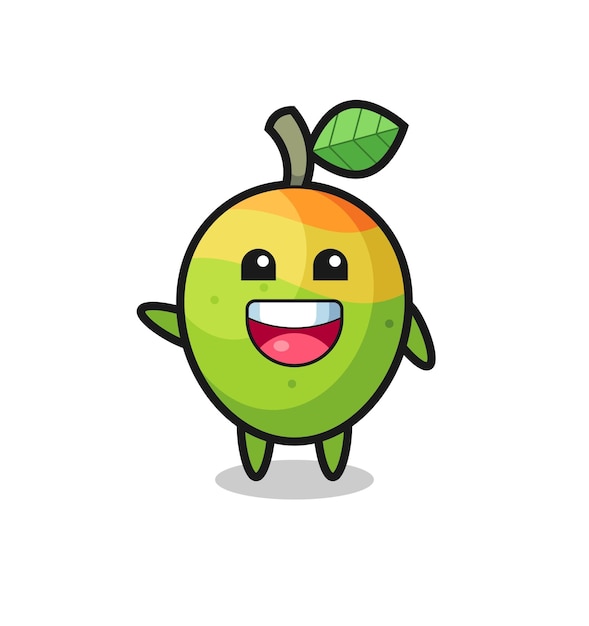Felice mango simpatico personaggio mascotte design carino
