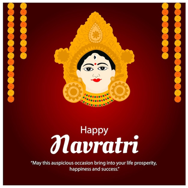 Felice Navratri Festival dell'India celebrazione illustrazione vettoriale creativo