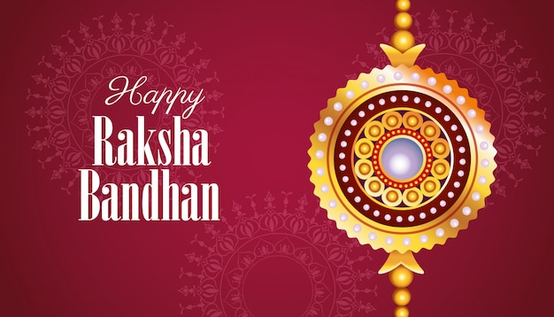 Felice raksha bandhan celebrazione con decorazione floreale dorata
