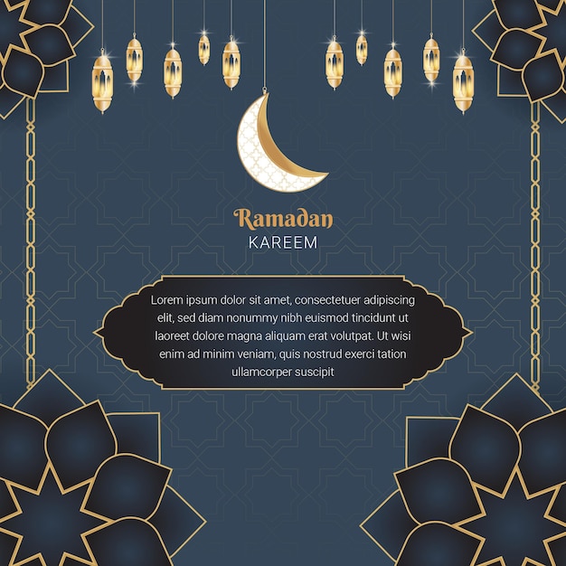Felice Ramadan Kareem decorativo sfondo islamico