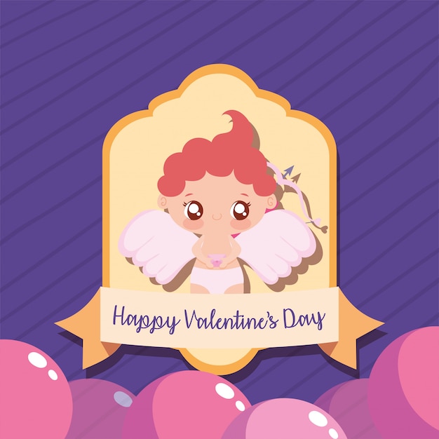 Felice San Valentino Cupido Cartoon