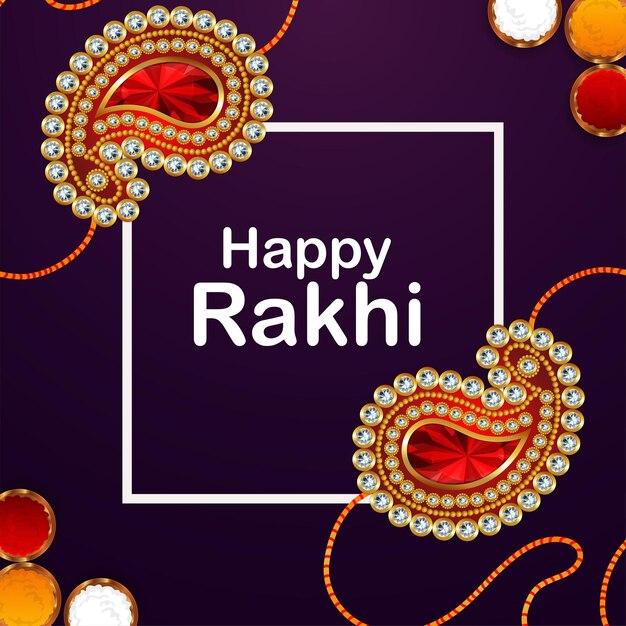 Felice sfondo raksha bandhan con rakhi realistic realistico