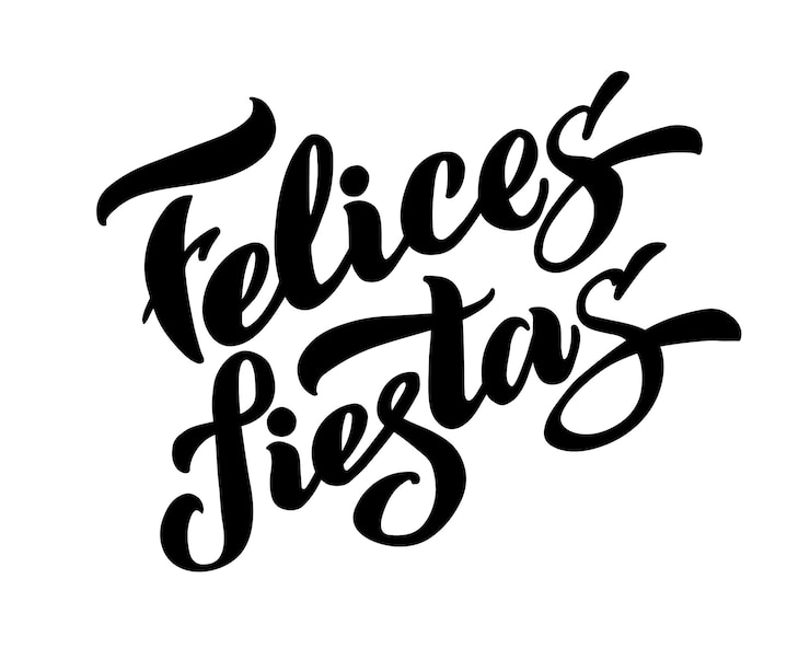 Vettore felices fiestas per lo spagnolo biglietto di auguri poster banner vacanza pilota buone vacanze vettore