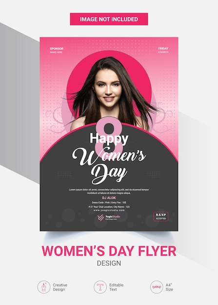 Felici Giornata della Donna 8 marzo Celebrazione della Giornata della Donna Modello di design del volantino della Donna 2024