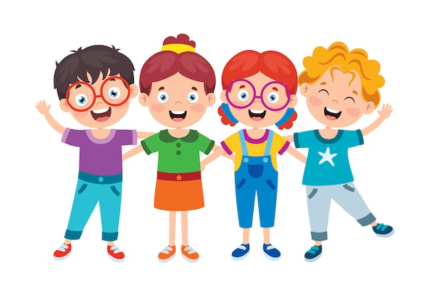 Felici piccoli bambini che si divertono