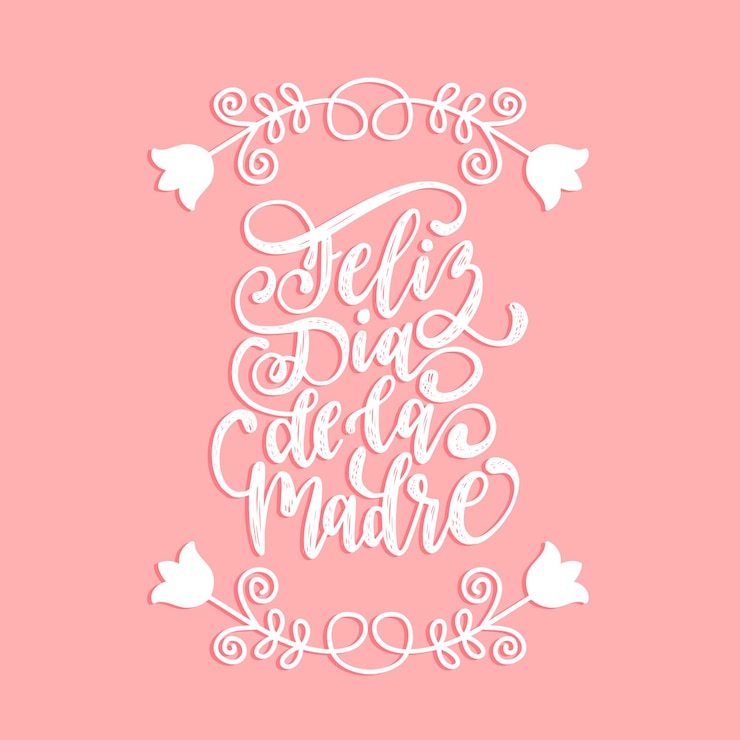 Vettore feliz dia de la madre traduzione spagnola dell'iscrizione calligrafica happy mothers day