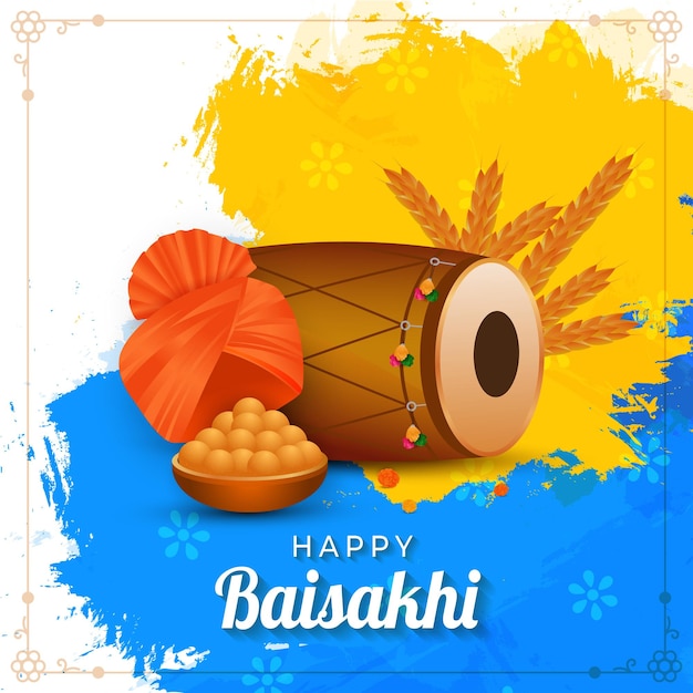 Festa culturale indiana della felice celebrazione di Baisakhi illustrazione