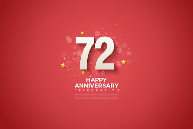 Festa del 72° anniversario con decorazioni a bolle e glitter.