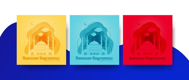 Festa del Ramadan. Saluti della festa islamica di Eid al-Fitr Mubarak (Ramazan Bayraminiz Kutlu Olsun)