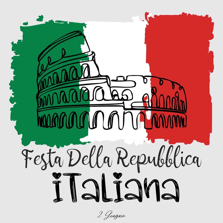 Vettore festa della repubblica italiana italia giorno della repubblica felice festa nazionale 2 giugno in italia bandiera d'italia