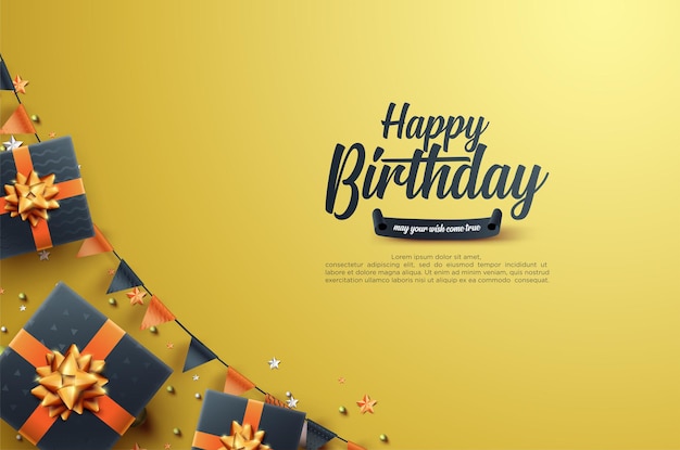Festa di compleanno con confezione regalo realistica