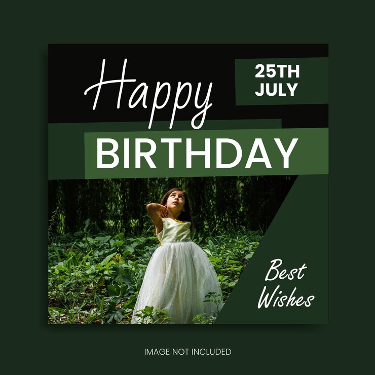Vettore festa di compleanno in stile verde celebrazione social media post fakebook post banner
