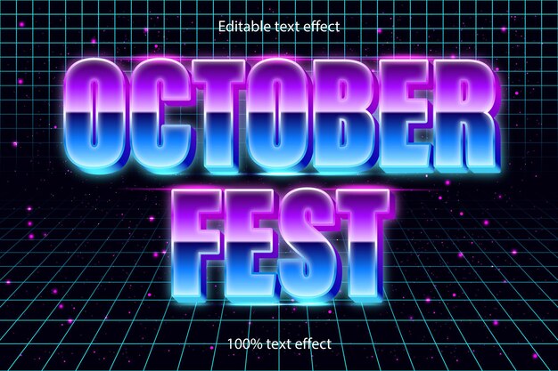 Festa di ottobre effetto testo modificabile stile retrò