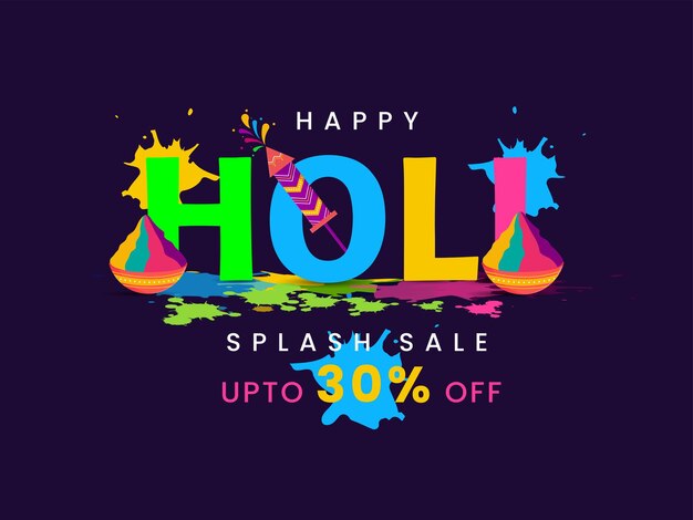 Festa indiana dei colori celebrazione Happy Holi Vector Illustrazione