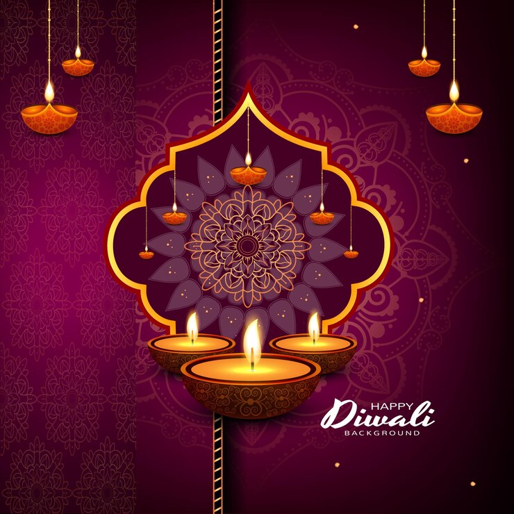 Vettore festa indiana delle luci felice festa di diwali sfondamento cartella di congratulazioni per la celebrazione di diwali