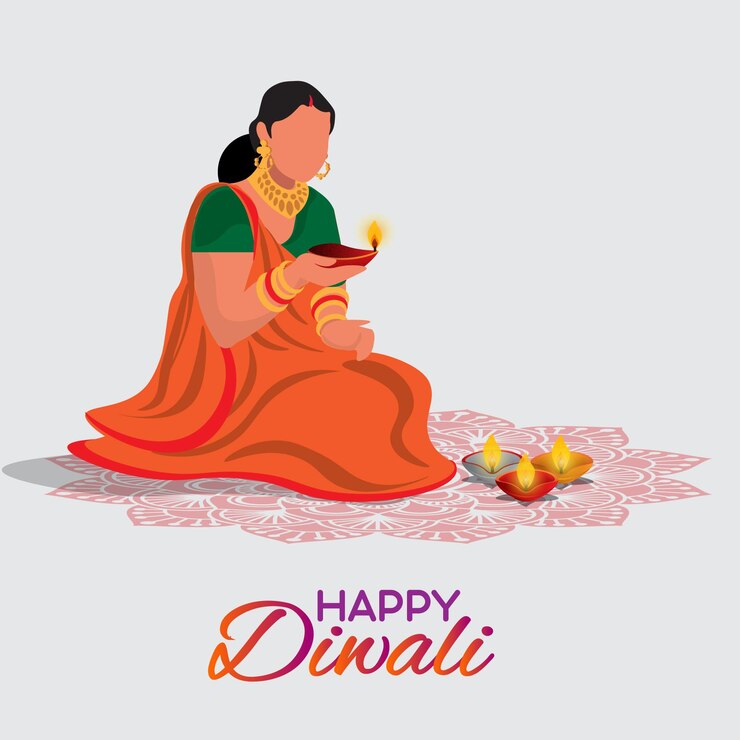 Festa indiana felice Diwali con le donne