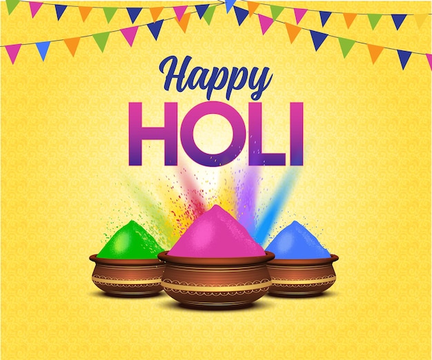 Festa indiana Holi Festa dei colori e Hindi Tradurre in Bura Na mano Holi Hai poster e b