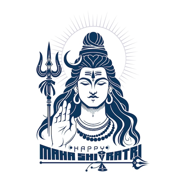 Festa indù maha shivratri il Signore Shiva desidera il design della carta