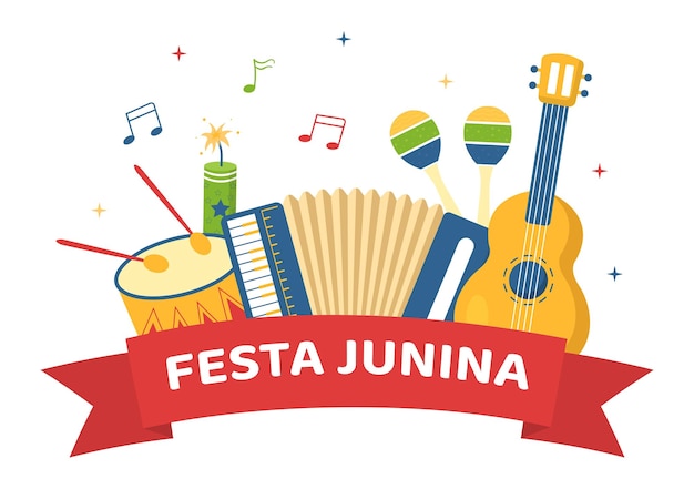 Festa Junina o Sao Joao Celebrazione Cartoon Illustrazione