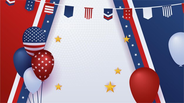 Festeggia il giorno dell'Indipendenza Sfondo di design rosso e blu americano