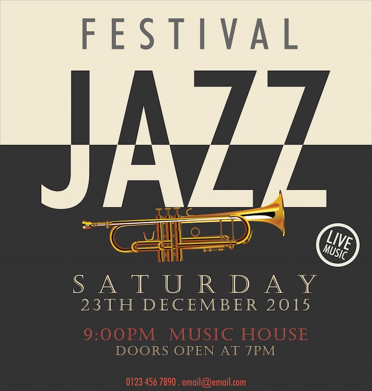 Vettore festival di musica jazz, poster