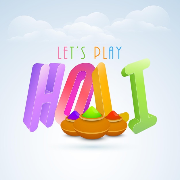 Festival indiano dei colori Happy Holi concept con colori asciutti e lucidi gual con spazio di testo per il tuo messaggio