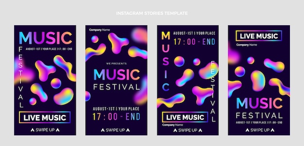 Festival musicale colorato sfumato ig storie