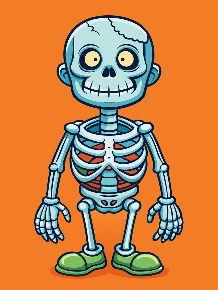 Vettore festive skeleton cartoon design per la divertente maglietta di natale di halloween