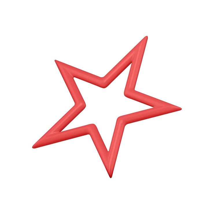 Vettore festivo albero di natale giocattolo decorazione design stella rossa contorno forma isometrica vettore realistico