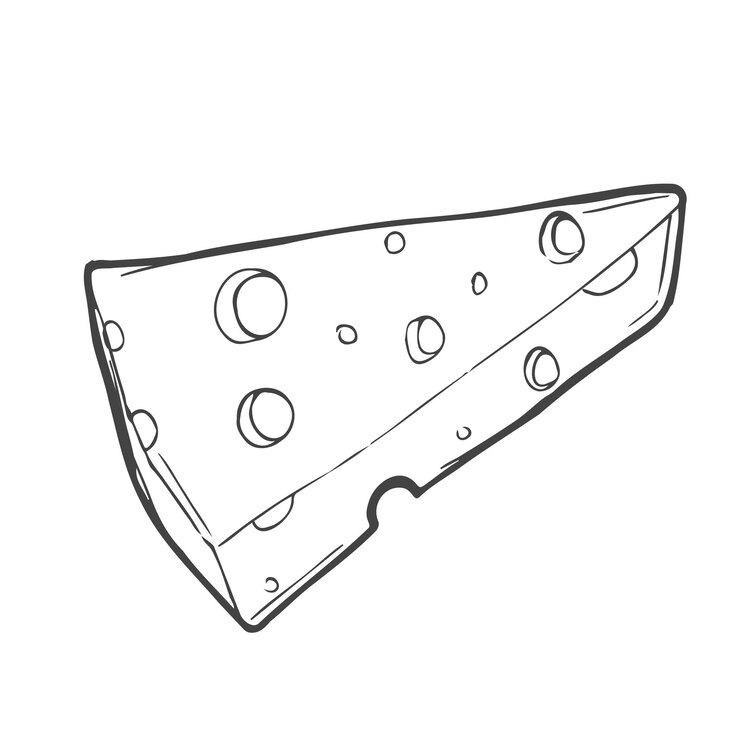 Vettore fetta di formaggio doodle