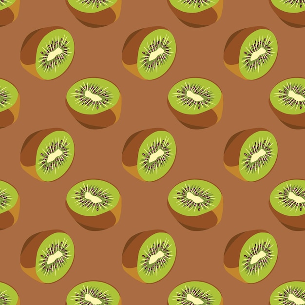 Fetta di kiwi Seamless vector Pattern di sfondo