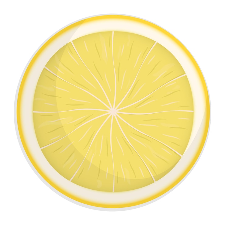 Vettore fetta di limone fresca con ombra isolata su illustrazione piatta vettoriale bianca
