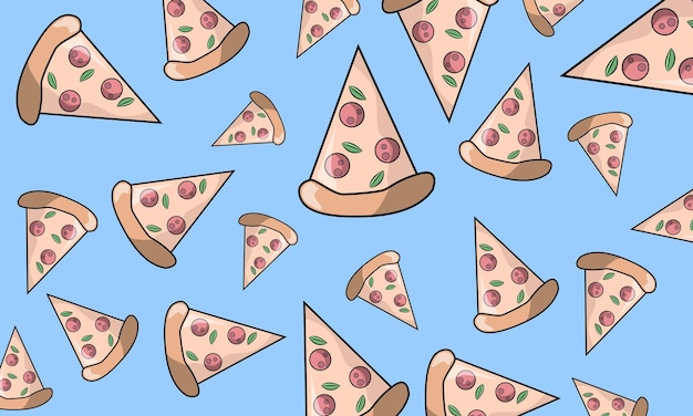Fetta Di Pizza Modello Fast Food Sfondo Vettoriale