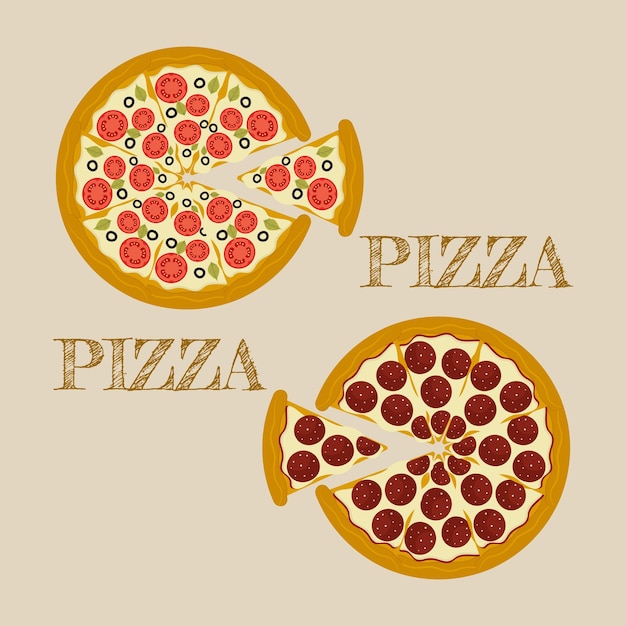Fetta di pizza vettoriale Illustrazione di fast food