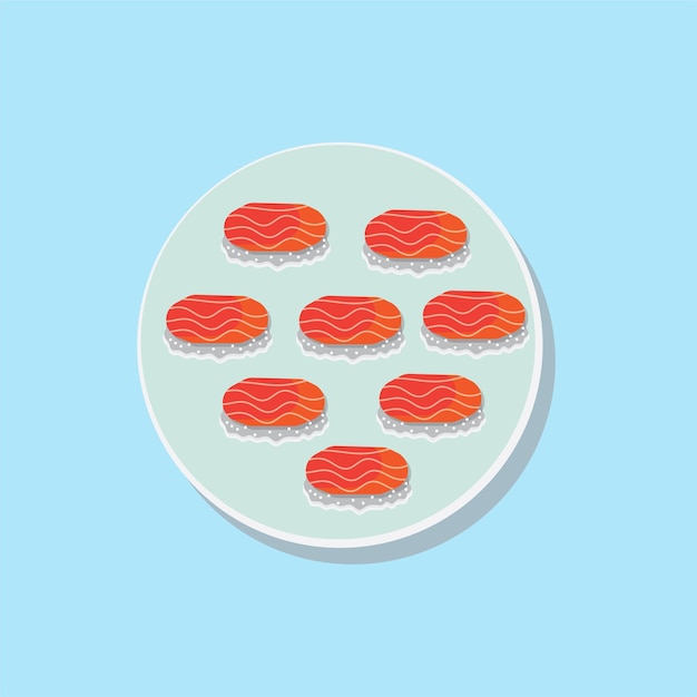 Fette di salmone design piatto illustrazione vettoriale
