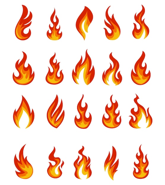 Fiamme fiamme nuovo set di progettazione del vettore di scorta