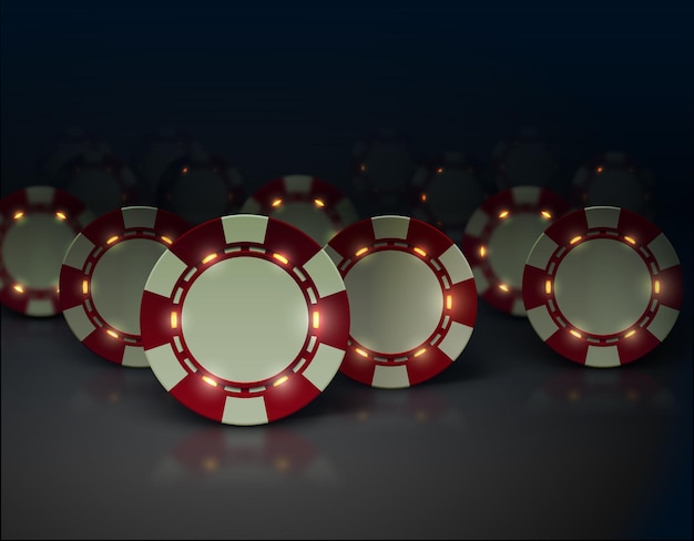 fiches da poker del casinò con elementi di luci luminose.