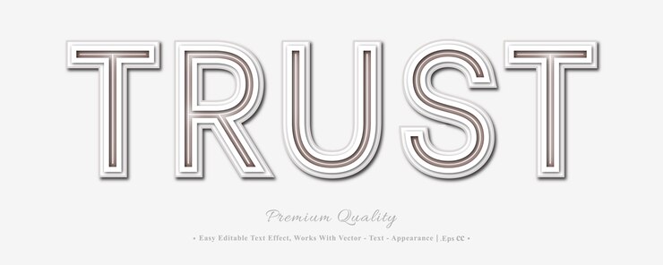 Fidati dell'effetto stile font 3d