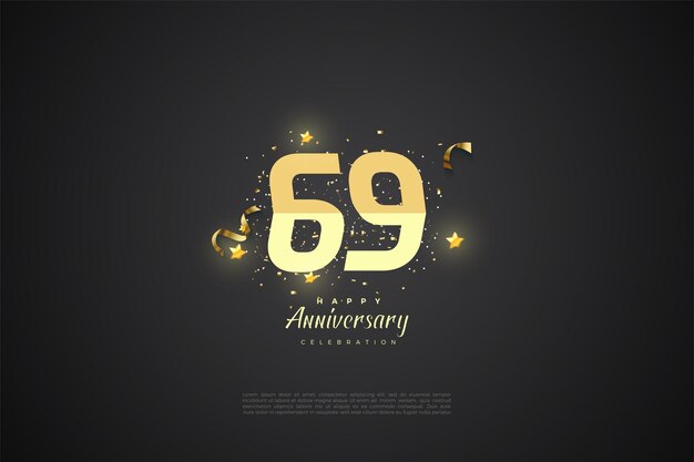 figura piatta storta per la celebrazione del 69° anniversario.