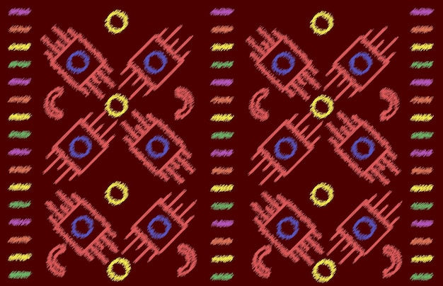 Figure geometriche ikat diagonali Modello semplice a zigzag Illustrazione astratta geometrica chevron Trama vettoriale etnico tribale Stile azteco Ricamo popolare Tappeto indiano scandinavo africano