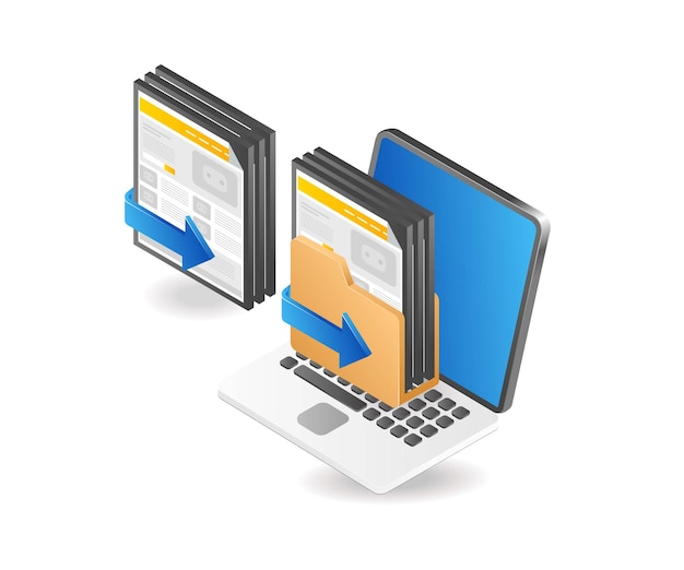 File di dati del modello di web design in una cartella