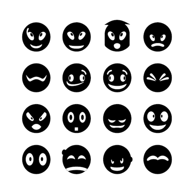 File modificabile EPS vettoriale sagoma icona emozione viso
