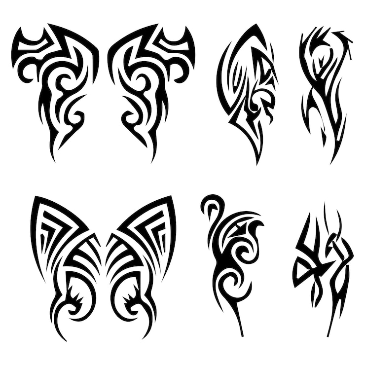 Vettore file vettoriale di collezione di disegni di tatuaggi tribali