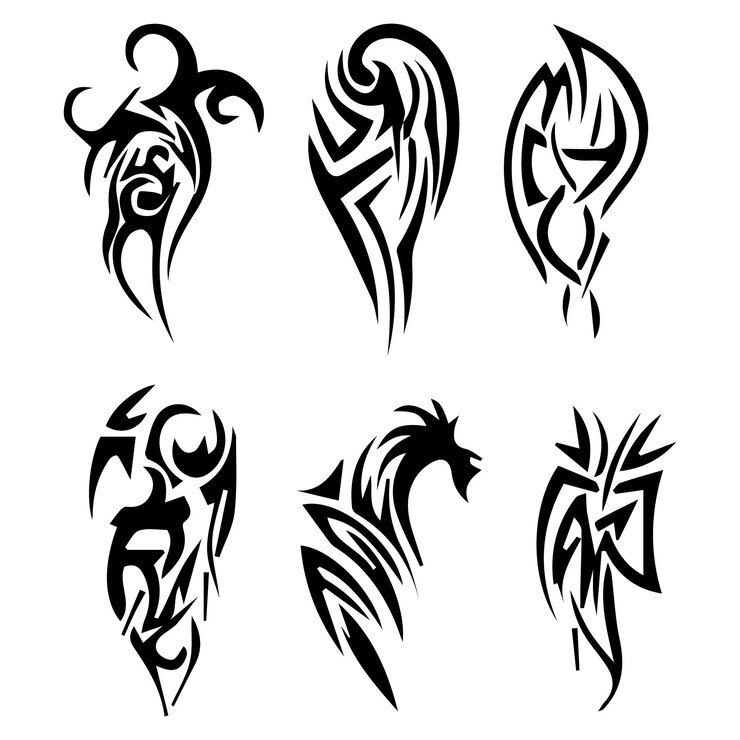 Vettore file vettoriale di collezione di disegni di tatuaggi tribali