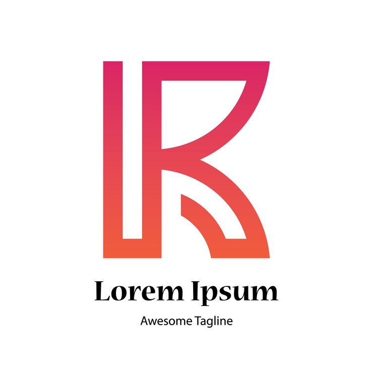 File vettoriale di progettazione del logo della lettera R