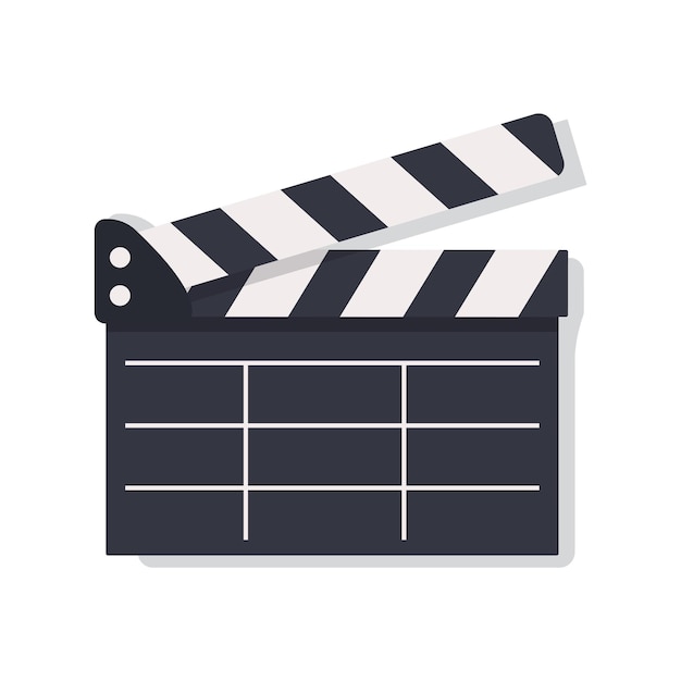 Film clapper isolato su sfondo bianco Black and white film clapboard Cinematografia
