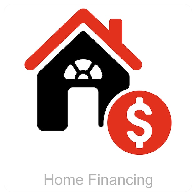 Finanziamento immobiliare e concetto di icona di prestito immobiliare